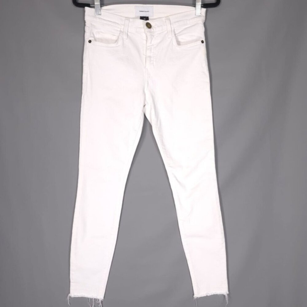 CURRENT ELLIOTT Women’s THE STILETTO SUGAR RELEASED HEM Jeans White USA MADE 28